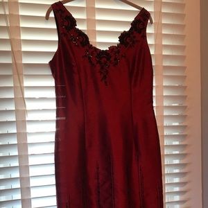 Sleek and sexy lace embroidered and sequined dress